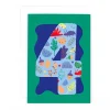 Fun Birthday Card For Boy's 4th Birthday, Birthday Card With Die-cut Detail And Neon Colours - Doodle Greeting Card by Hotchpotch London Size 5 x 7 inches