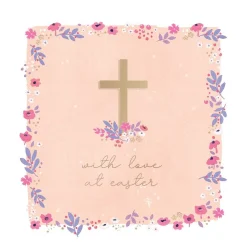 Hotchpotch Easter Card, Floral Design With Cross