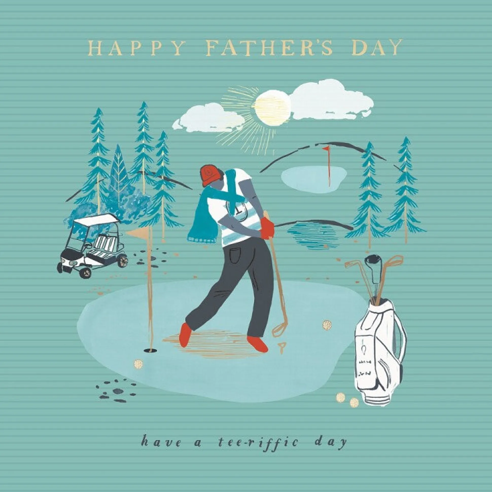 Hotchpotch Father's Day Card For Dad Golf Themed 6x6 inches