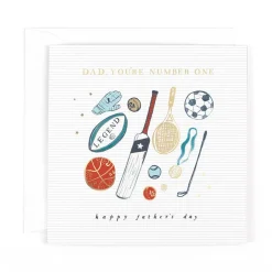 Hotchpotch Father's Day Card For Dad Sport Themed 6x6 inches