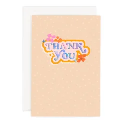 Hotchpotch Funky Thank You Card With Holographic Foil And 1970s-Style Patterns - Funky Town Greeting Card London Size 4 x 6 inches