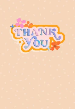 Hotchpotch Funky Thank You Card With Holographic Foil And 1970s-Style Patterns - Funky Town Greeting Card London Size 4 x 6 inches