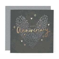 Hotchpotch Luxury Foiled Happy Anniversary Card - Contemporary Greeting Card London 6 x 6