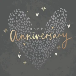 Hotchpotch Luxury Foiled Happy Anniversary Card - Contemporary Greeting Card London 6 x 6