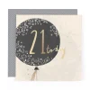 Hotchpotch Luxury Foiled 21st Birthday Card - Contemporary Greeting Card London 6 x 6