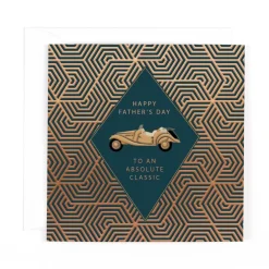 Hotchpotch Luxury Foiled Father's Day Card For Dad, Classic Car Themed 6 x 6 inches