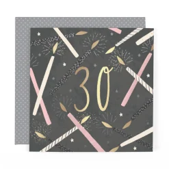 Hotchpotch Luxury Foiled 30th Birthday Card - Contemporary Greeting Card London 6 x 6