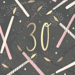 Hotchpotch Luxury Foiled 30th Birthday Card - Contemporary Greeting Card London 6 x 6