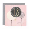 Hotchpotch Luxury Foiled 18th Birthday Card - Contemporary Greeting Card London 6 x 6
