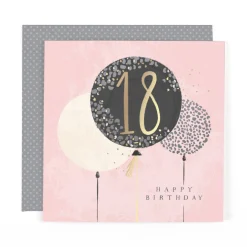 Hotchpotch Luxury Foiled 18th Birthday Card - Contemporary Greeting Card London 6 x 6