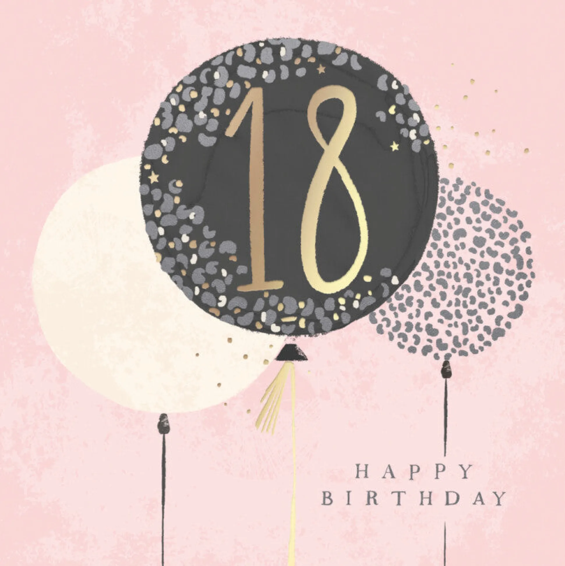 Hotchpotch Luxury Foiled 18th Birthday Card - Contemporary Greeting Card London 6 x 6