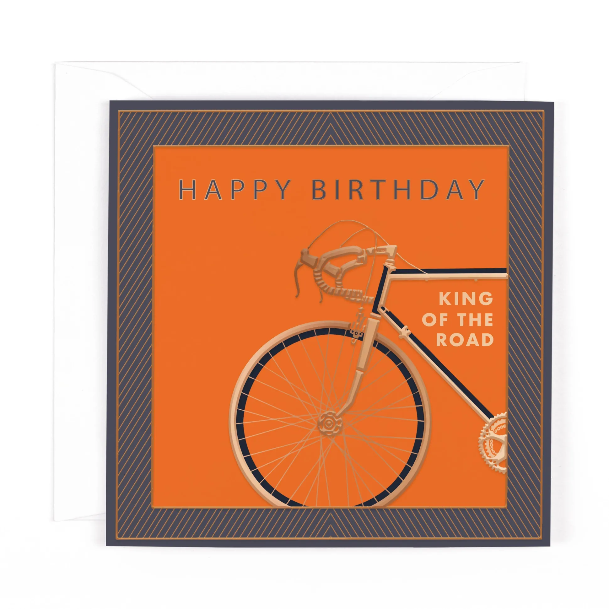 Luxury Foiled Racing Bike Birthday Card - Pocket Square Greeting Card by Hotchpotch London