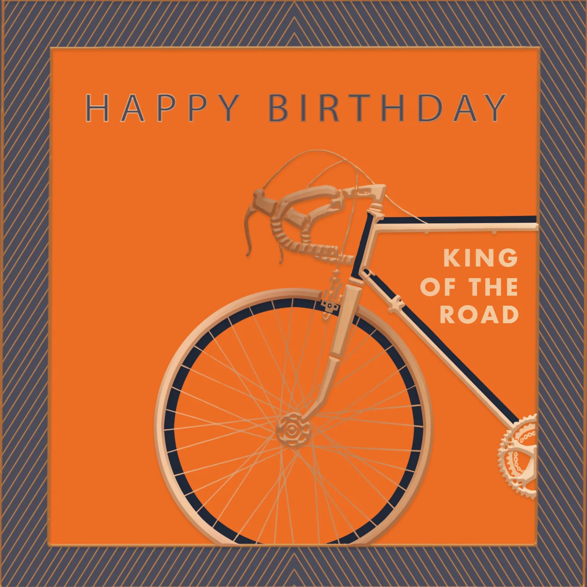 Luxury Foiled Racing Bike Birthday Card - Pocket Square Greeting Card by Hotchpotch London
