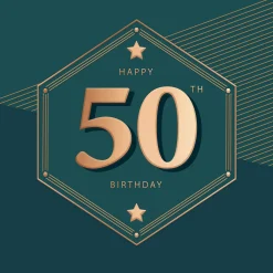 Luxury Foiled 50th Birthday Card | Male 50th Birthday Card | Pocket Square Greeting Card by Hotchpotch London