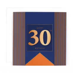 Luxury Foiled 30th Birthday Card | Male 30th Birthday Card | Pocket Square Greeting Card by Hotchpotch London