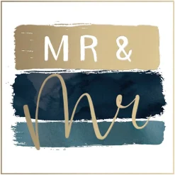 Luxury Mr & Mr Wedding Card With Satin Gold Foil Finish, LGBTQ+ Wedding Day Card - Madeleine Collection by Hotchpotch London Size 6 x 6 inches