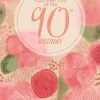Luxury 90th Birthday Card For Her | Floral Design By Wishing Well Studios 6 x 9"
