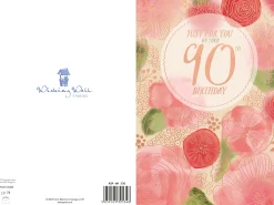 Luxury 90th Birthday Card For Her | Floral Design By Wishing Well Studios 6 x 9