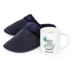 Me to You Best Grandad slippers and mug gift set