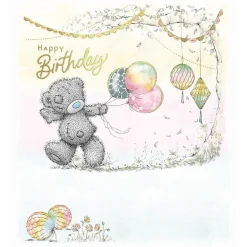 Me to You Birthday Card Tatty Teddy Holding Balloons