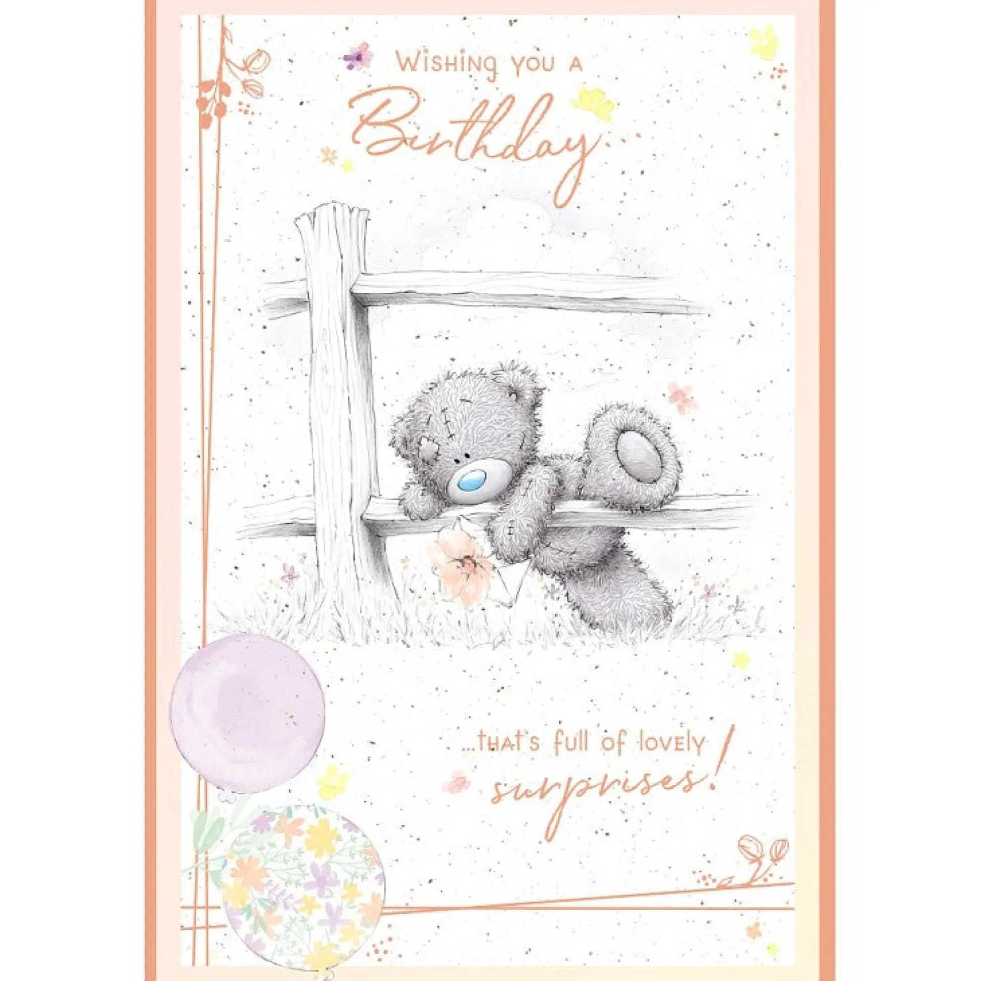 Me to You Birthday Card Tatty Teddy In a Meadow