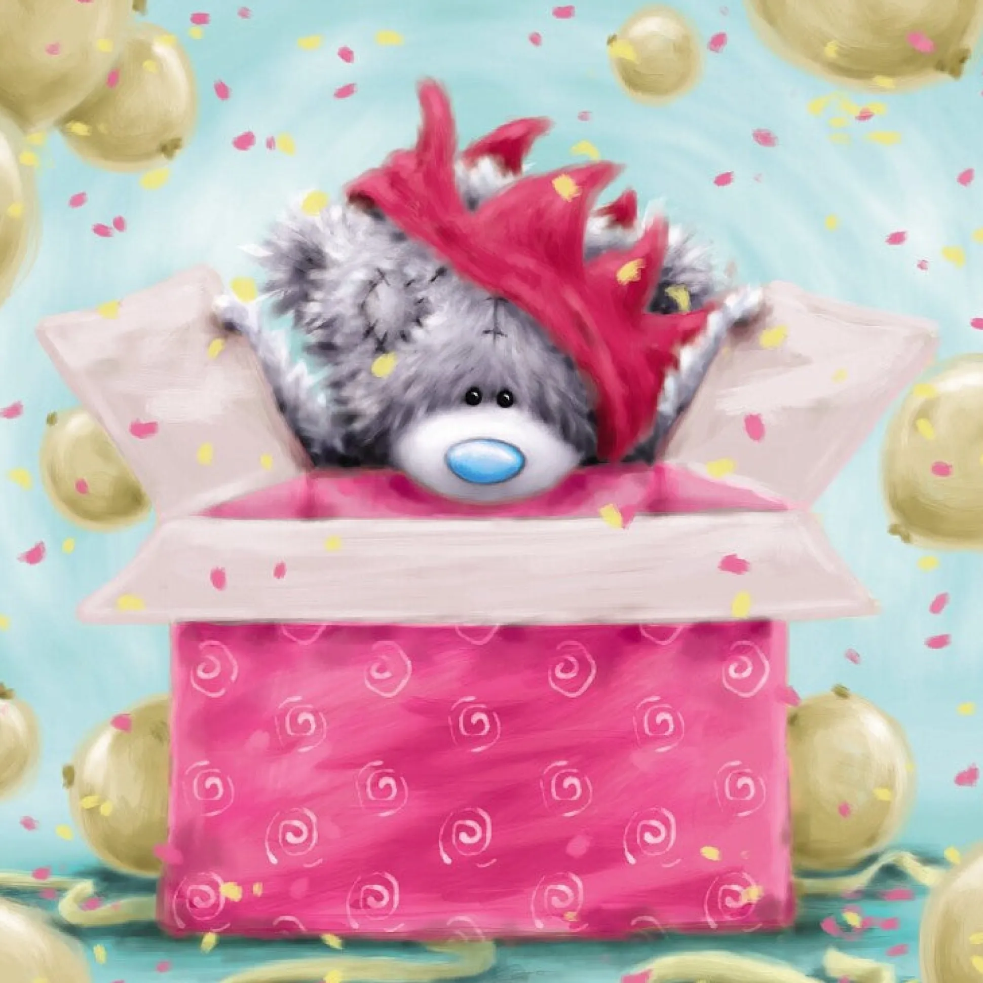 Me to You Birthday Card Tatty Teddy Opening Present
