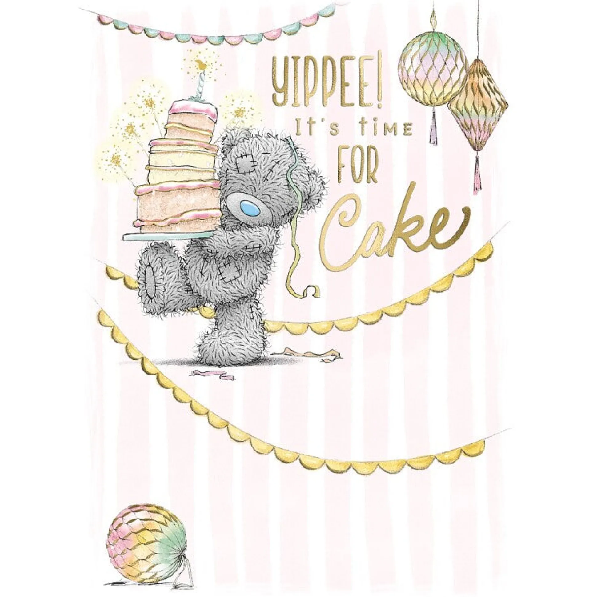 Me to You Birthday Card Tatty Teddy Carrying A Cake