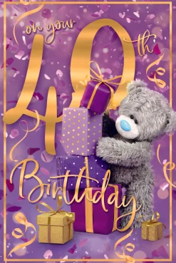 Me to You Photo-real 40th Bear With Stack Of Gifts