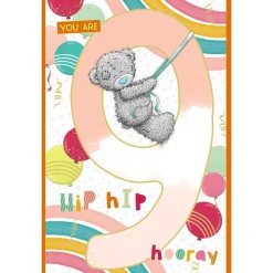 Me to You Tatty Teddy Age 9 Birthday Card, Hip Hip Hooray!