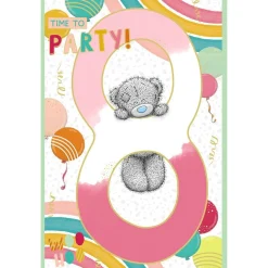 Me to You Tatty Teddy Age 8 Birthday Card, Time To Party!