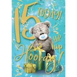 Me to You Tatty Teddy Age 15 Birthday Card, 15 today! Hip hip hooray!