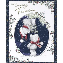 Me to You Tatty Teddy 'Amazing Fiancée' Handmade Christmas Card