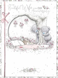 Me to You Tatty Teddy 'Beautiful Wife' Luxury Boxed Handmade Wedding Anniversary Card - Official Collection