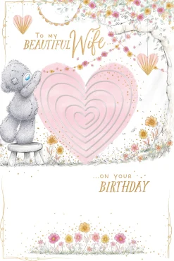 Me to You Tatty Teddy Beautiful Wife Pop-Out Luxury Birthday Card 6 x 9ins - Official Collection