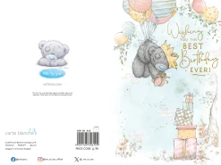 Me to You Tatty Teddy Birthday Card, Bear Floating With Balloons - 6 x 9