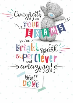 Me To You Tatty Teddy Congrats On Your Exams Greeting Card 5x7ins - Official Collection