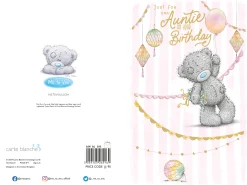 Me to You Tatty Teddy Cute Birthday Card For Auntie, Bear Holding Balloon -Official Collection
