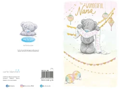 Me to You Tatty Teddy Cute Birthday Card For Nana, Bear With Banner - Official Collection
