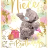 Me to You Tatty Teddy Cute 3D Photo Finish Keepsake Birthday Card For A Wonderful Niece -