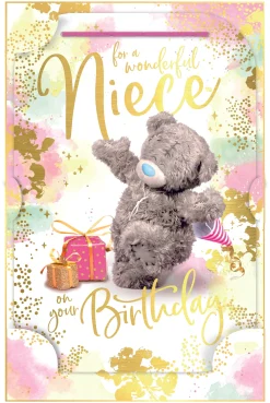 Me to You Tatty Teddy Cute 3D Photo Finish Keepsake Birthday Card For A Wonderful Niece -