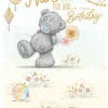 Me to You Tatty Teddy Cute Birthday Card For Nan, Bear With Flowers - Official Collection