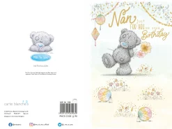 Me to You Tatty Teddy Cute Birthday Card For Nan, Bear With Flowers - Official Collection