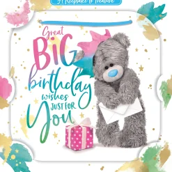 Me to You Tatty Teddy 3D Luxury Keepsake Birthday Card, Great Big Birthday Wishes 6 x 6" -
