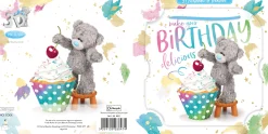 Me to You Tatty Teddy 3D Luxury Cherry And Cupcake Keepsake Birthday Card 6 x 6