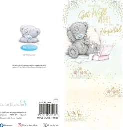 Me to You Tatty Teddy Get Well In Hospital Cute Card - 4 x 8