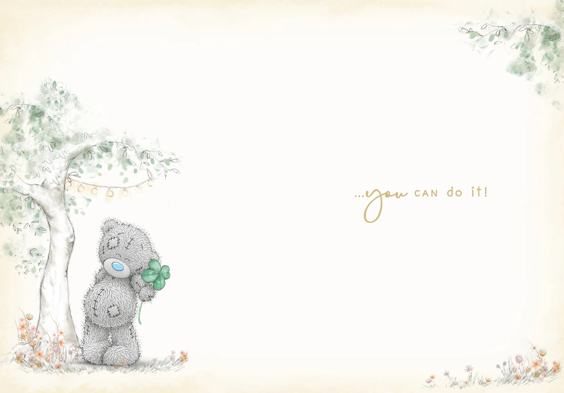 Me to You Tatty Teddy Good Luck Greeting Card 5 x 7 inches - Official Collection