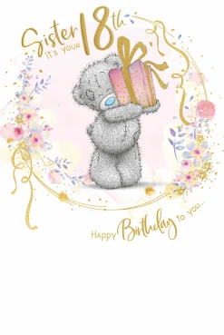 Me to You Tatty Teddy Happy 18th Birthday Sister Greeting Card 6 x 9 inches - Official Collection