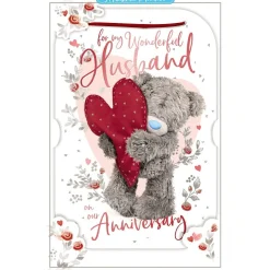 Me to You Tatty Teddy Husband Anniversary Card 6 x 9"
