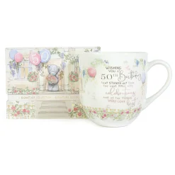 Me to You Tatty Teddy Luxury New Bone China Mug In Foil Inlaid Box 50th Birthday Gift