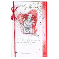 Me to You Tatty Teddy Luxury Hand Made Valentine's Day Card 'To my Lovely Girlfriend' 7 x 11"